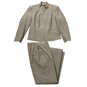 Classiques Entier Two Piece Suit Blazer Jacket Pants Gray Women Size 10 Petite